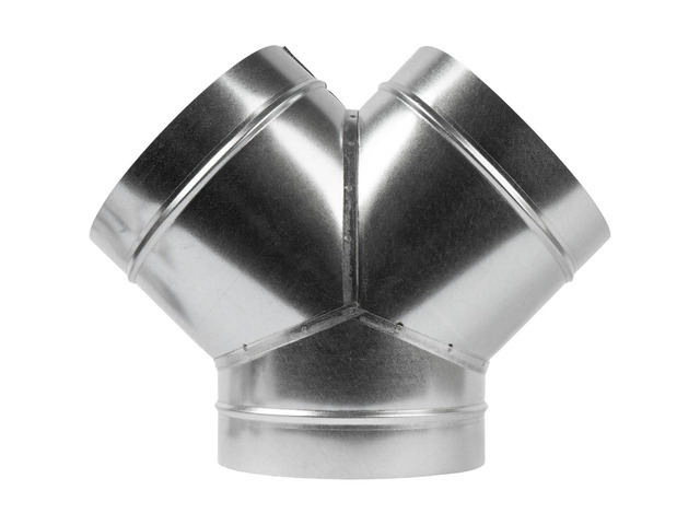 8' Inch 3 Way Metal Duct Splitter. 60 Degree 3 Way Y Shape Connector. Connect Multiple Machines - Dryer and Extractor Hood or Dryer and Dryer in...