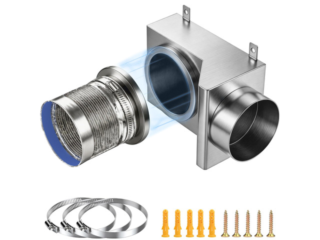 Stainless Steel Magnetic Dryer Vent Coupling, Quick Connection & Disconnection-Airtight Seal Dryer Vent Connector Kit, Strong Magnet and...