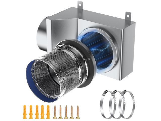 Magnetic Dryer Vent Coupler 90 Degree, Strong Magnetic Self-Connection Dryer Vent Connector Kit, Stainless Steel Airtight Seal for Dryer Venting,...