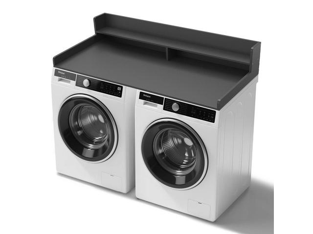 2-Tier Washer Dryer Countertop 54x27.5 Laundry Machine Topper,Black With Edge & Non-Slip Pads, for Laundry Room Organization Storage Clothes...