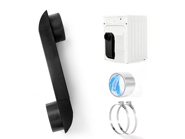 Upgraded Periscope Dryer Vent Kit 12'-19' Adjustable Flat Vent for Tight Spaces 4 Inch Outlet, Heavy-Duty Black Stainless Steel, Fits...