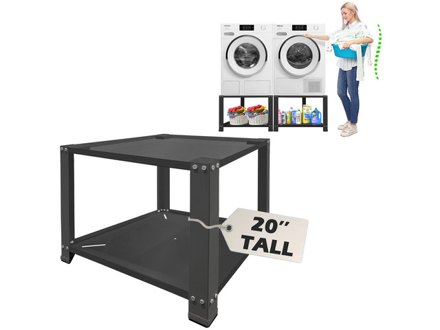 Laundry Pedestal,20' Height Washer and Dryer Pedestal, Universal Fit Washing Machine Base Stand Dryer Base Platform Heavy Duty with 28' Wide, (Black)