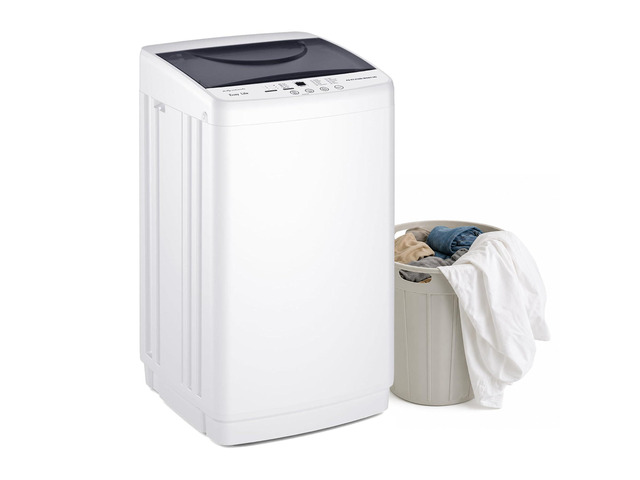 Portable Washing Machine 1.06 Cu. Ft, 7.7 lbs Full-Automatic Compact Washer with Stainless Steel Drum, 10 Wash Cycles, LED Display & Auto Balance,...