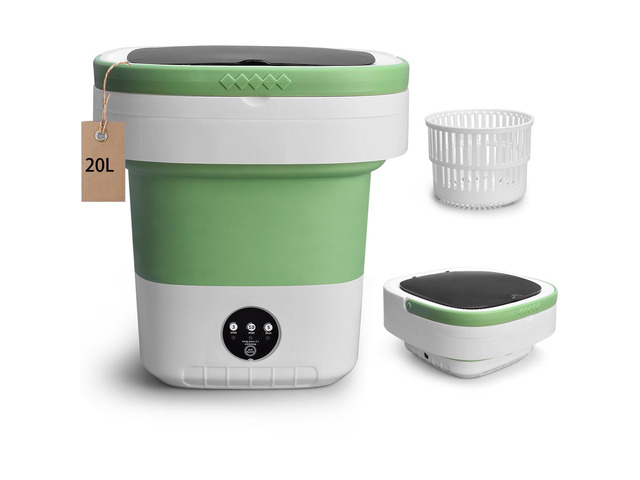 20L Portable Washing Machine, Mini Washer with Spin Basket Laundry Machine, 3 Modes Deep Cleaning, Upgraded Small Collapsible Laundry for Hotel,...