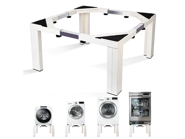 Heavy Duty Laundry Pedestal for Washer and Dryer, Adjustable Stainless Steel Washing Machine Stand, Universal Appliance Base for Refrigerator, Mini...