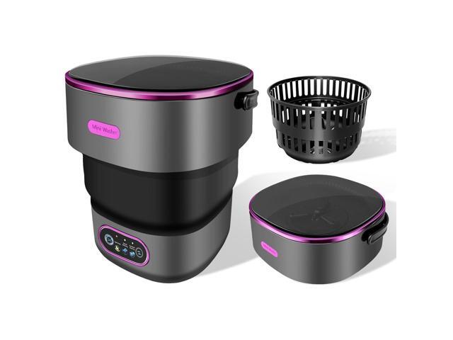 Portable Washing Machine 16L Foldable Mini Washer with Spin Basket, 3 Timer Modes & Blue Light For Baby Clothes, Dorms, RVs, Apartments & Travel