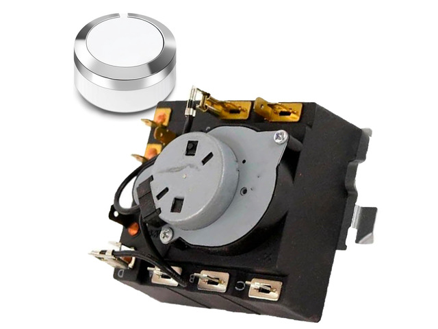US-Based Supplier Original OEM WE04X24551 Replacement Dryer Timer TMD1GM29 and WE01X24552 WE01X24552 Control Knob Kit Compatible with Hotpoint GE...
