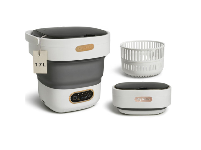 Portable Washing Machine, 17L / 4 Gal, Foldable Mini Washing Machine, Mini Portable Washer, Easy To Use, Quiet and User Friendly, Great for Dorms...