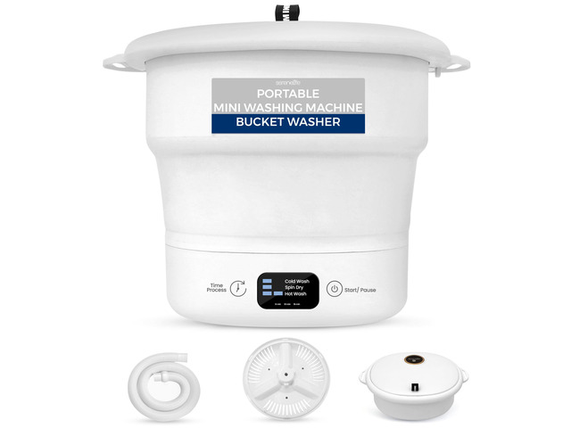 PUCWM44.5 Portable Mini Washing Machine Folding Bucket Washer for Clothes & Laundry Lightweight, Compact & Easy to Carry for Camping, RV, Travel,...