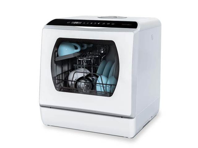 Countertop Portable Dishwasher, Built-in 5-Liter Water Tank 5 Washing Programs, Transparent Glass Door, No Hookup Needed for RV, Apartments &...