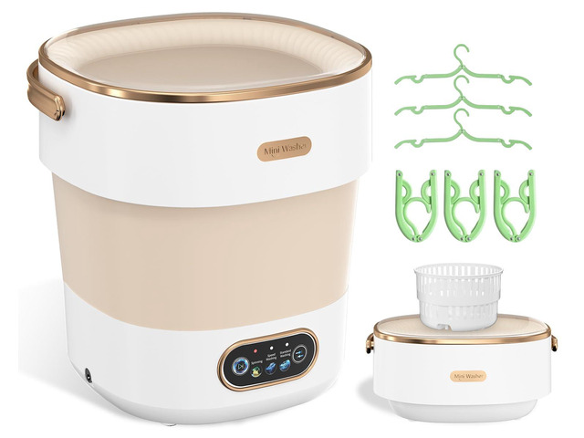 Portable Washing Machine, Folding 20L Mini Washer and Spin-Dryer 3 modes with deep cleaning. Compact for apartments, dorms, home, RV, and travel....