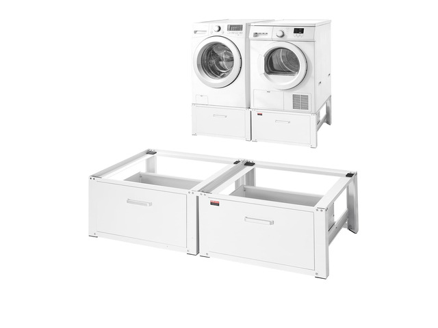 Laundry Pedestal, 14 in Height, Washer and Dryer Pedestals with Drawer, 700 lbs Weight Load Capacity, Non-Slip Feet, Heavy-duty Steel Washing...