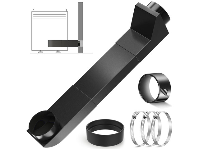 Upgraded UD48S 4' Telescoping Dryer Vent Kit, 17.7-29.5' Stainless Steel Adjustable Dryer Vent, 90° Inlet Straight Outlet Periscope Dryer Vent for...