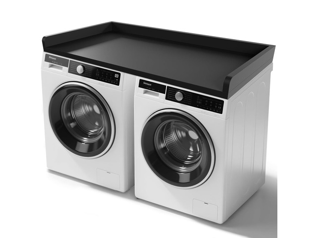 Washer Dryer Countertop 54x27.5 Wood Laundry Machine Topper,Black With Edge & Non-Slip Pads, for Laundry Room Organization Storage Clothes...
