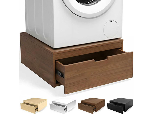 Laundry Pedestal with Storage Drawer, Heavy Duty Washer Dryer Pedestal 27.5' Universal Fit Anti-Vibration Washing Machine Riser, 500 LBS Capacity...
