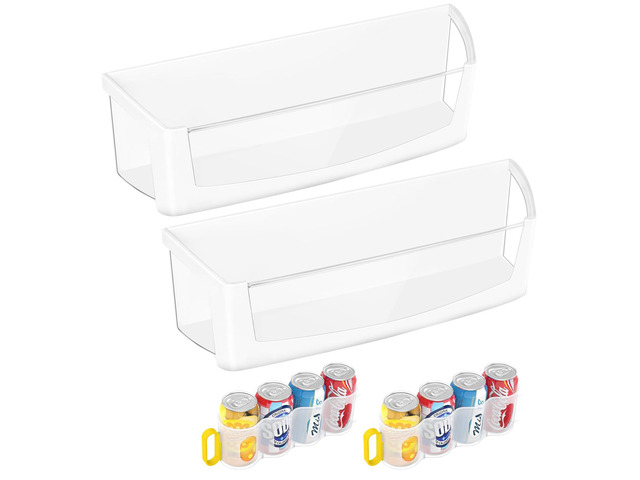 (2 PACK) UPGRADED WPW10212139 Refrigerator Door Bin Shelf Compatible with Whirlpool Refrigerator Shelf Parts W10212139 Cantilever Bin,For Whirlpool...