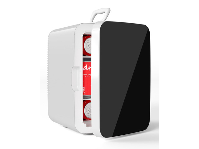 10L Compact Mini Fridge, 2.6 Gal Portable Small Refrigerator with AC/DC Adapters, Quiet Personal Desktop Fridge for Skincare, Cosmetics, Makeup,...