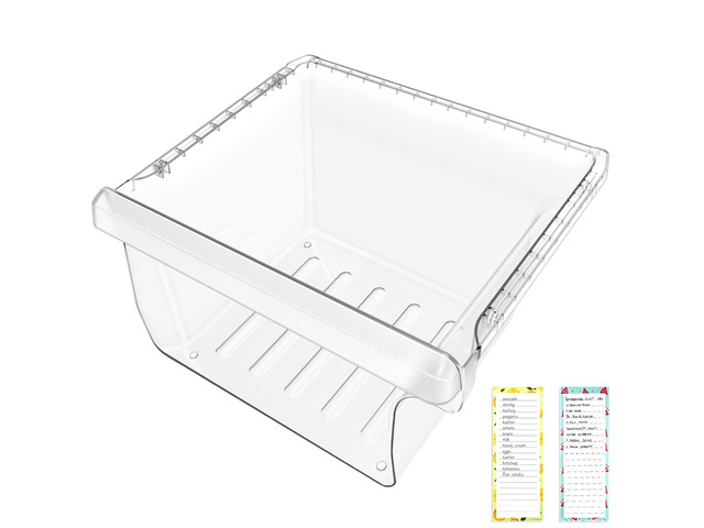 UPGRADED DA97-08692B Refrigerator Crisper Drawer Bin Compatible with Samsung Refrigerator Drawer Replacement RS25J500DSR RS25J500DSG RS25H5000SR...