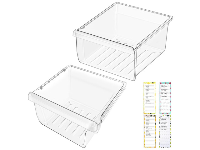UPGRADED DA97-08693B Refrigerator Crisper Drawer & DA97-08692B Fridge Drawer Bin Compatible with Samsung Refrigerator Drawer Parts RS25J500DSR...