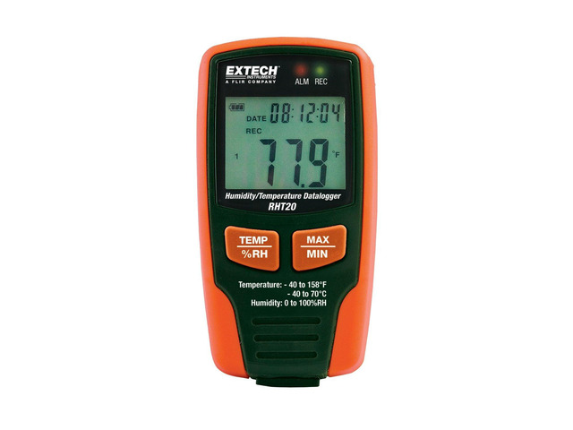 RHT20 Humidity and Temperature Datalogger, 16000 Reading, USB RH 0-100%, temp -40 to 158F, dew point, 8000 RH + 8000 temp readings, time/date...