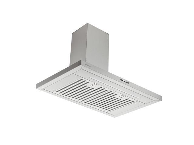 30 Inch(758mm) Wall Mount Range Hood, 550 CFM Stainless Steel Chimney Vent Hood, Ducted/Ductless Convertible, 3-Speed Push Button Control,...