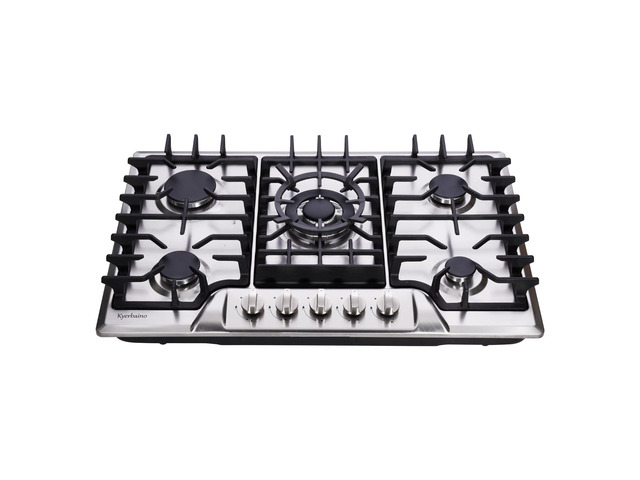 Gas Cooktop 30 Inch, Built-in 5 Burners Gas Stovetop Stainless Steel LPG/NG Convertible Gas Stove Dual Fuel Sealed Gas Cooktop