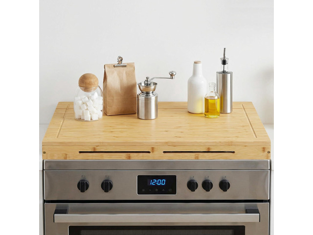 Bamboo Stove Top Cover, Noodle Board Stove Cover, Stove Top Cover Board for 30x22 Electric Stove, Gas Burners, Stove Cover Cutting Board for...