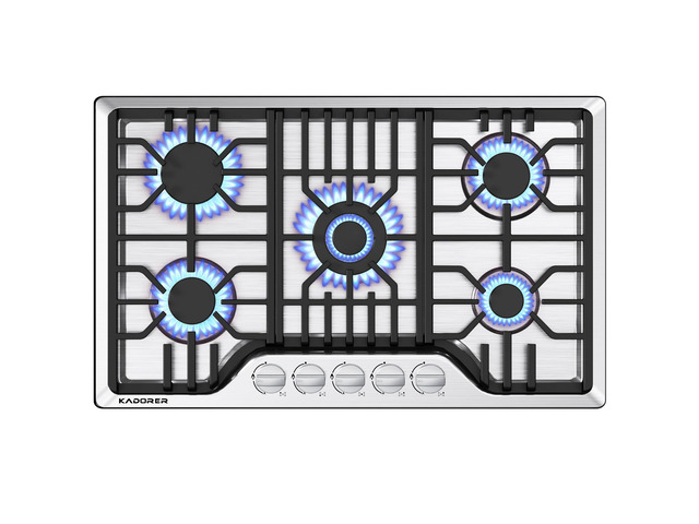 30 inch Gas Cooktop, Bulit-in Gas Stove Top with 5 Burner, NG/LPG Convertible Cooktops, 5 Burner Propane Cooktop with Thermocouple Protection,...