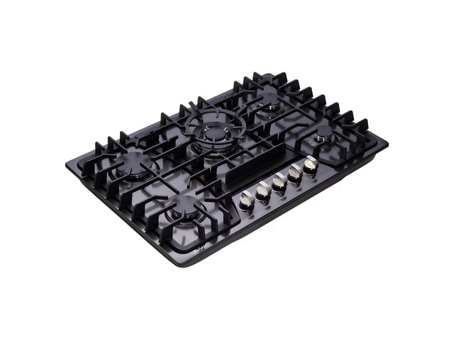 30 Inch Gas Cooktop, 5 Burners Built-in Stovetop, Stainless Steel LPG/NG Convertible Stove, Dual Fuel Sealed Hob - Black