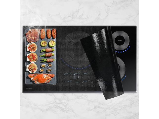 Translucent Induction Cooktop Protector Mat, 21.2 x 35.4 in Heat Resistant to 450, for Magnetic Cooktops, Scratch and Stain Protection, Reusable...