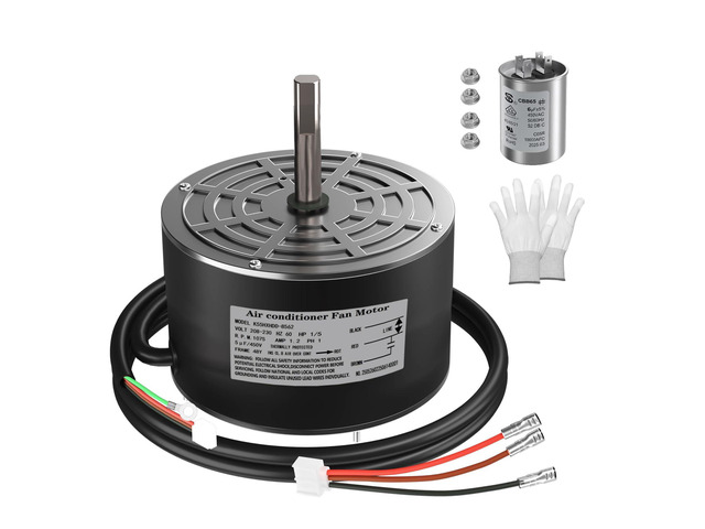 K55HXDD-8562 Condenser Fan Motor High Heat Resistance with Advanced Aluminum Cooling Cover Ideal for Residential and Commercial Air Conditioning...