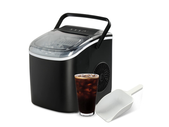 Ice Maker for Countertop, Self-Cleaning, Portable Ice Machine with Scoop and Basket, 26lbs Ice/24Hrs, 6 Mins 9 Bullet Ice, 13.7lbs, for Home...