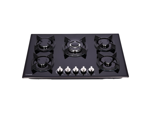Gas Cooktop 30 Inch, Built-in Tempered Glass Gas Stovetop 5 High Efficiency Burners Gas Stove Top Propane/Natural Gas Convertible Gas Hob (Black)