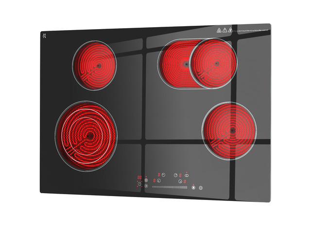 30 Inch Electric Cooktop 4 Burner Built-in Stove Touch Control, Hard Wire 7200W Radiant Electric Stove, Ceramic Glass, 9 Level Power, 99 Min...