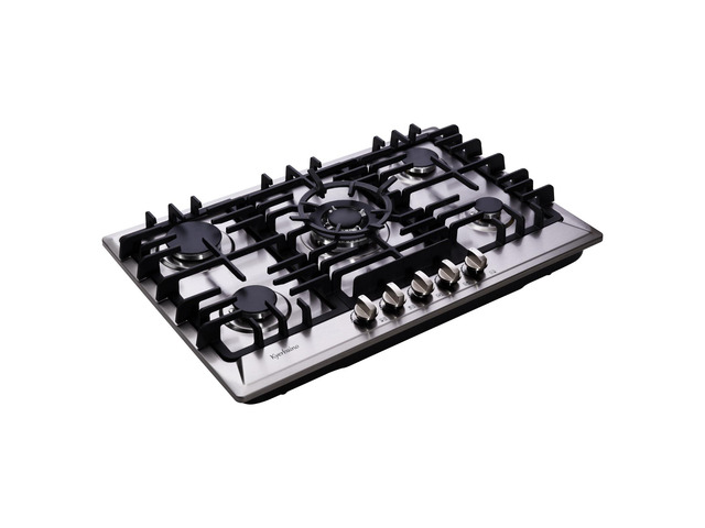 Gas Cooktop 30 Inch, Stainless Steel 5 Burners Gas Stovetop Built-in LPG/NG Convertible Gas Cooktop Dual Fuel Sealed Gas Stove