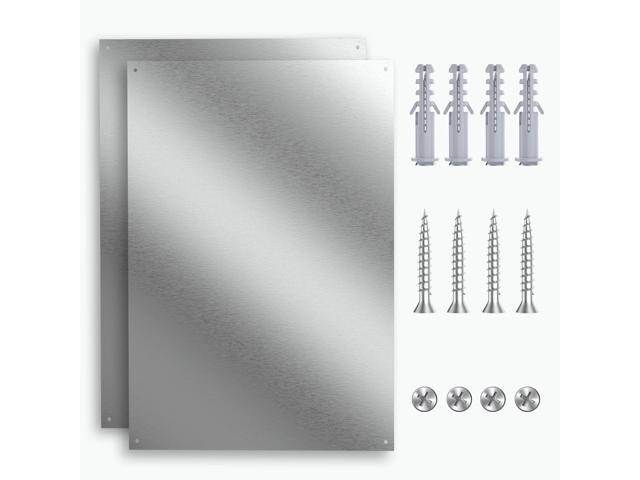 2-Pack Ultra-Thin Stainless Steel Backsplash Panels, 24' x 30' Each Flush Mount Splatter Guard for Stove and Range Hood, Easy Install with...