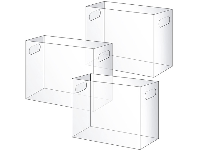 3 Pcs Acrylic File Organizer Acrylic Desktop File Box with Handle Hanging Folder Clear Holder Filing Box for Office Home School Letter Size Folder...