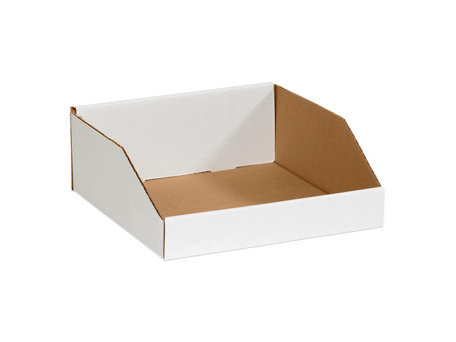 Corrugated Cardboard Storage Bins Holder 12' x 12' x 4.5' (50 Pack), Open Top Durable and Ideal for Organizing Parts Bin Work Areas Packing Moving...