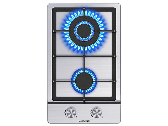 12 Inch Gas Cooktop, 2 Burner Gas Stove Top, Drop-in Stainless Steel Dual Fuel (NG/LPG) Convertible, Thermocouple Protection for RV, Apartments &...