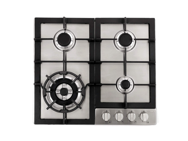 24 in. Haven Collection Drop-In 4 Burner Gas Cooktop in Stainless Steel COS-640STX-E Sealed Burners, Cast Iron Grates, Knob Controls, Electronic...