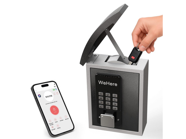 Key Lock Box with Drop Slot, Porch Key Box Wall Mount, Smart Key LockBox for House Outside, Realtors, Apartment, Store, Multiple Unlocking Ways