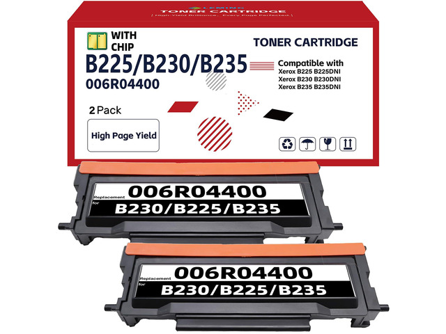 B230 B225 B235 Black Toner Cartridge 3,000 Pages with Chip Replacement for Xerox 006R04400 006R04401 Toner Cartridge with Xerox B225 B225DNI B230...