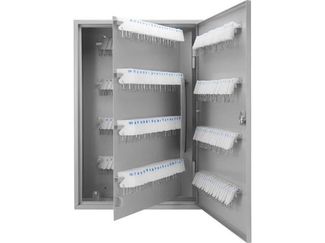 240 Position Key Cabinet with Numbered Hooks Wall Mount Steel Key Organizer Safe with Index Log, White Key Tags & Lockable Door for Office or...