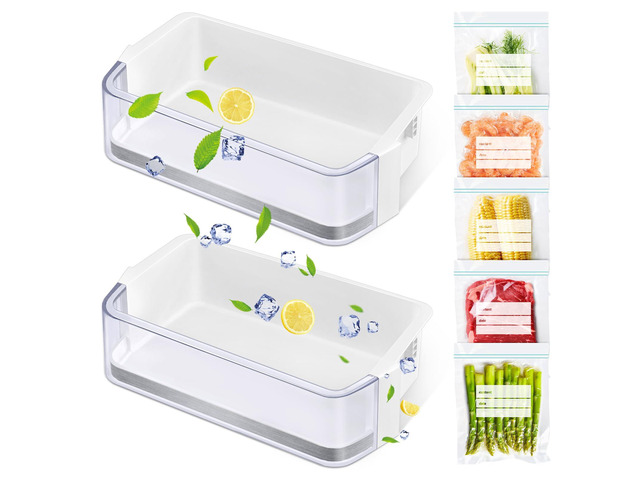 [2 PACK]Upgraded DA97-13805B Refrigerator Door Bin Shelf Replacement, Compatible with Samsung Refrigerator Right Door Shelf Parts RF28HFEDBSR...