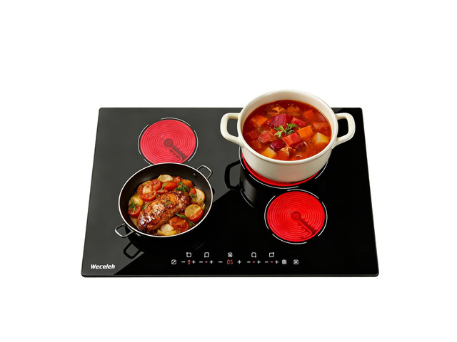 Electric Cooktop 30 Inch, 4 Burners Built-in Electric Stove Top 9 power levels, 6700W, Touch control, 99-min timer,child safety lock,hot surface...