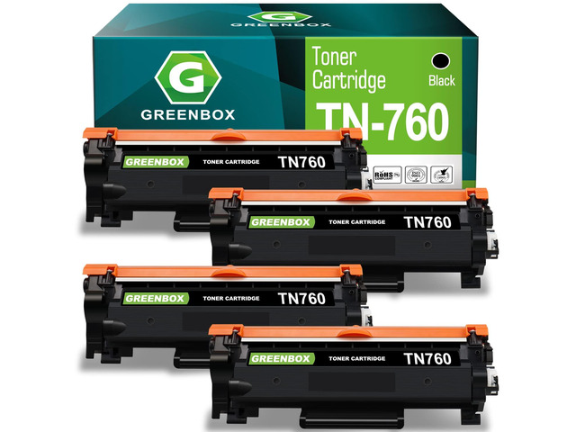 TN760 Black Toner Cartridges for TN-760 TN730 TN-730 Toner, 4 Pack Replacement for Brother TN760 Toner for HL-L2350DW L2395DW L2390DW L2370DW...