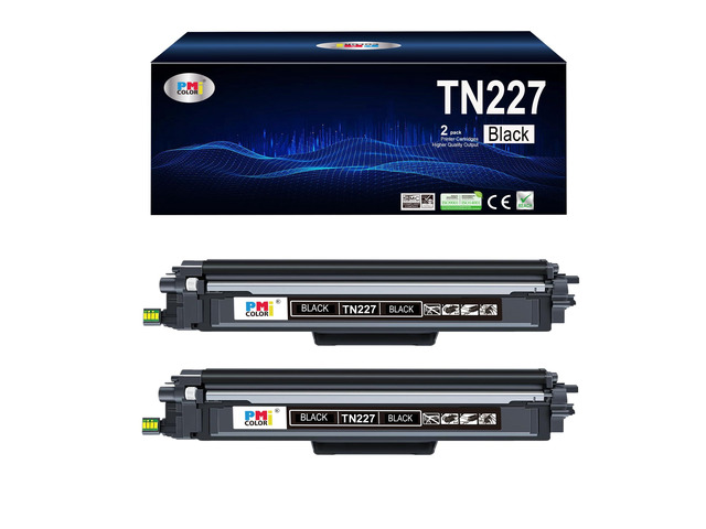 TN227 Black Toner Replacement for Brother TN227BK TN-227 HL-L3210CW HL-L3230CDW HL-L3290CDW MFC-L3710CW MFC-L3750CDW MFC-L3772CDW Printer (2-Pack)