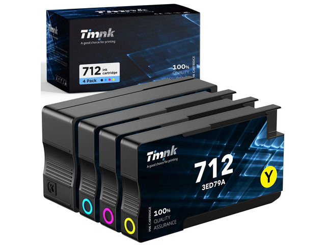 712XL 712 Ink Cartridge Replacement for HP 712 Ink Cartridges 4 Pack Work with HP DesignJet T210 T650 T630 T230 Studio Plotter Printer, Easy...
