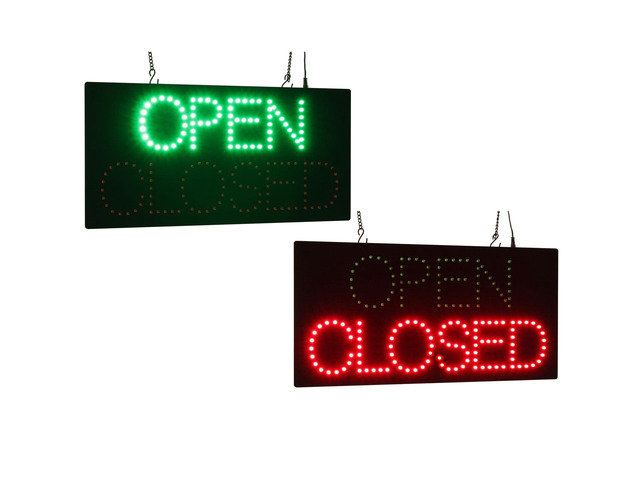Open Closed Sign, Up-Down, 24'x12', 60x30cm, LED, Neon, Florescent, Signage, Signboard, Display, Billboard, Screen, Grand Opening, Gift