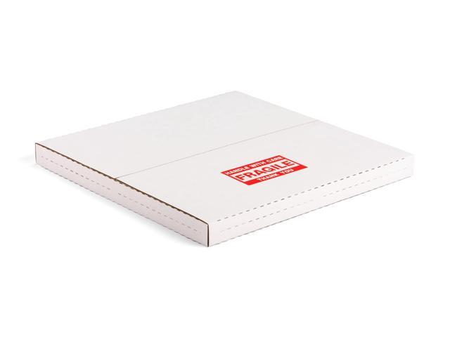 12-inch Vinyl Record Mailers, 12.8x12.8x1-inch, White, 50 Pack LP Albums Shipping Boxes, Corrugated Cardboard Box, Multi-Depth, Easy-Fold, with...